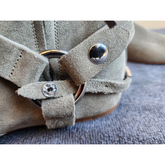 Isabel Marant Suede Etoile Moto Boots Size 38 / US 7.5 Olive Green - Picture 7 of 16